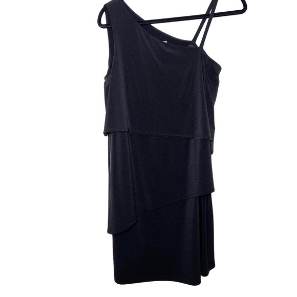 Vince Camuto Asymmetrical Tiered Black Dress‎ - Picture 1 of 7